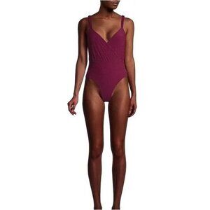 NWT Revel Rey Daphne Raspberry Waffle One Piece Swimsuit XL